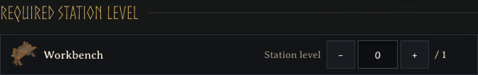 The build cost calculator's station list for the forge corner